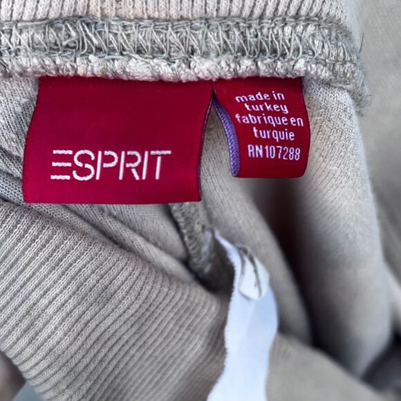 Y2k Velour Track Pants Beige Size Medium 2000s Wide leg Esprit lounge wear - Picture 5 of 12